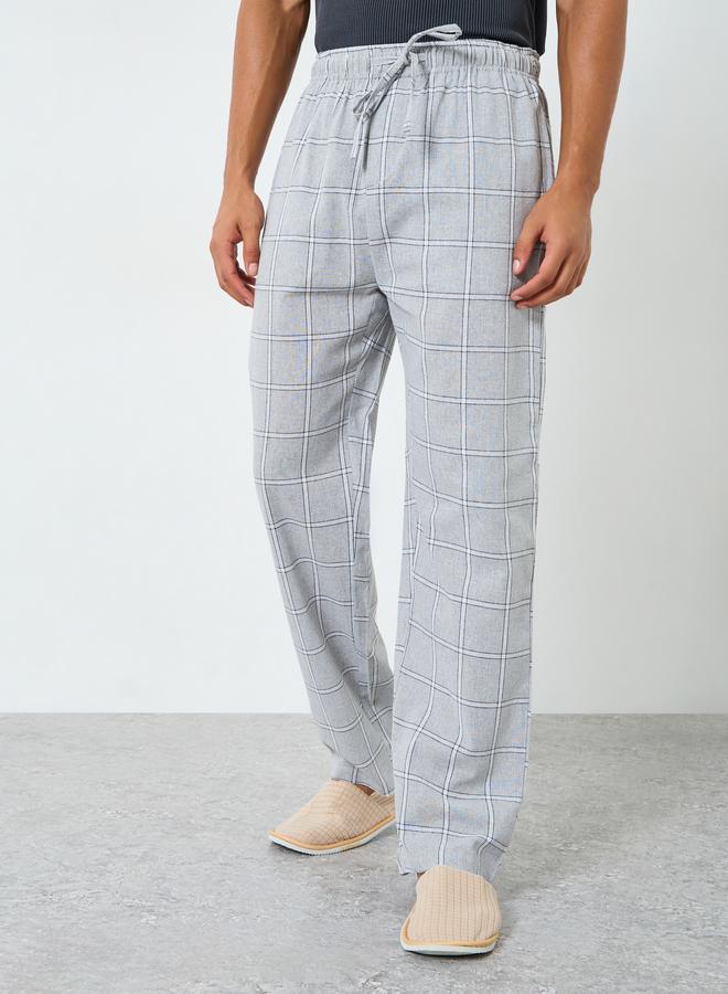 ستايلي بنطال بيجاما كاروهات بقصة مريحة - Image 1